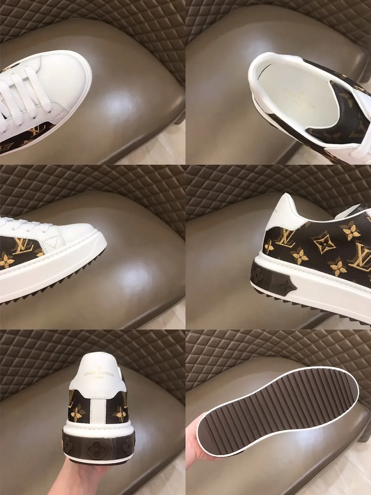 Louis Vuitton LV Trainer White Black Monogram Canvas Leather Toe Cap Lifestyle Sneakers 4