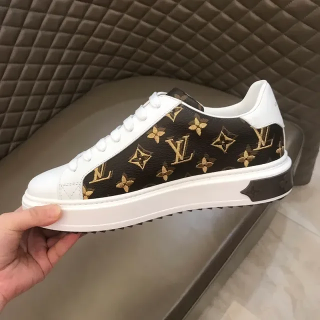 Louis Vuitton LV Trainer White Black Monogram Canvas Leather Toe Cap Lifestyle Sneakers 5
