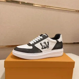 Louis Vuitton LV Trainer White Black Monogram Leather Bold Side Logo Lifestyle Sneakers