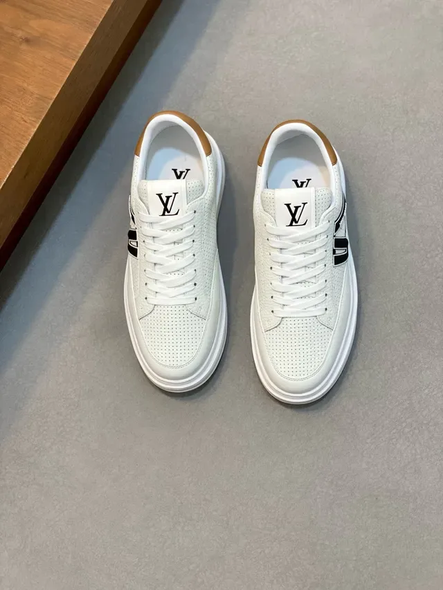 Louis Vuitton LV Trainer White Black Perforated Leather Bold Side Logo Lifestyle Sneakers 5