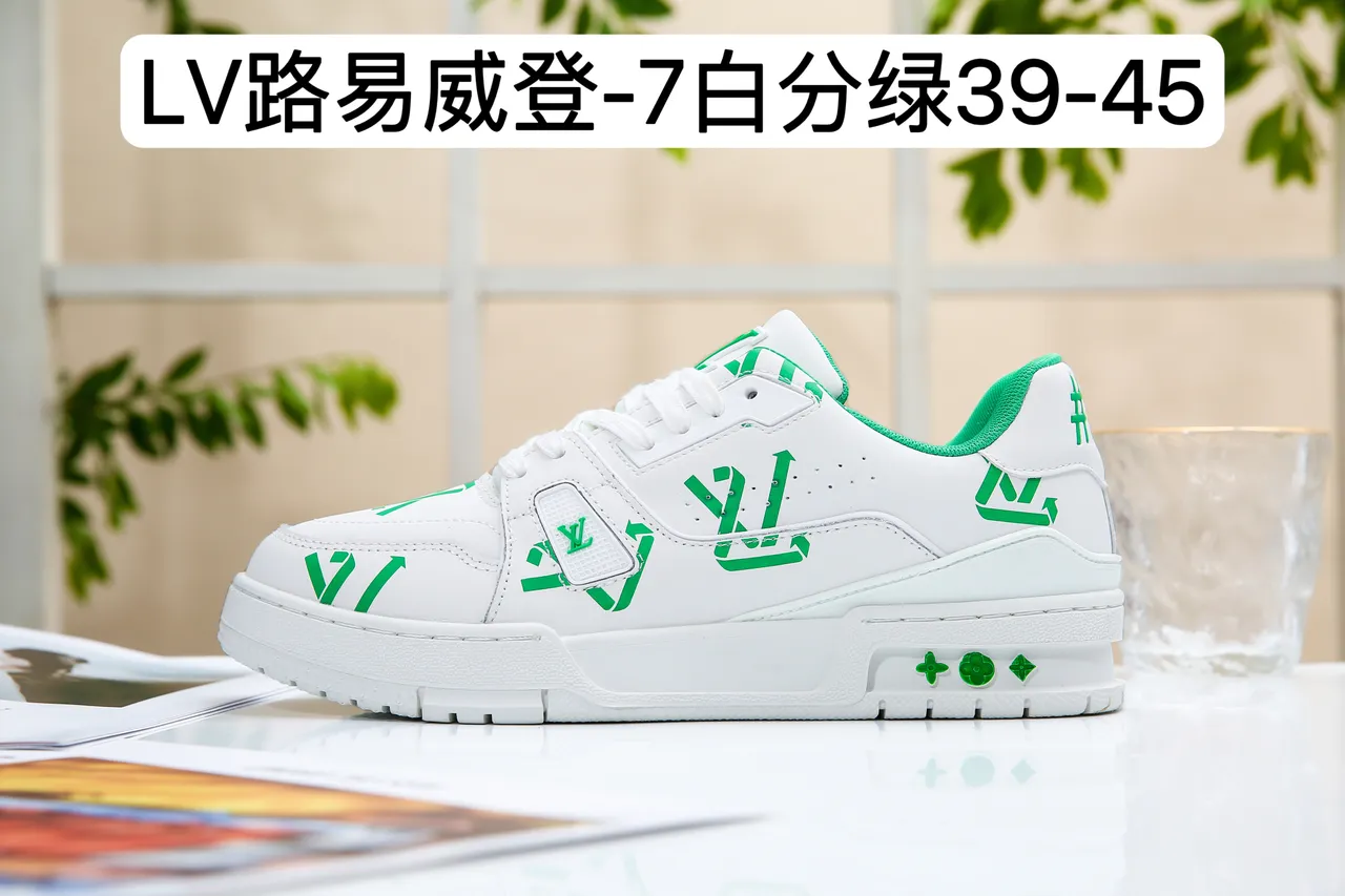 Louis Vuitton LV Trainer White Blue Leather Upper Royal Contrast Accents Lifestyle Sneakers 12
