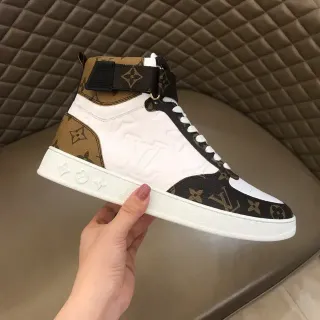 Louis Vuitton LV Trainer White Brown High-Top Monogram Canvas Lifestyle Sneakers