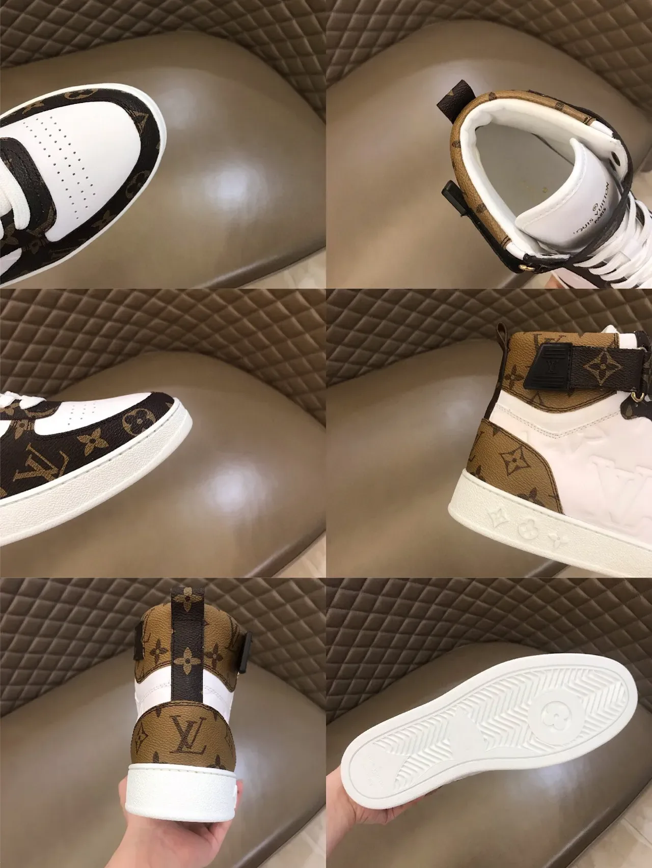 Louis Vuitton LV Trainer Tênis Lifestyle Branco e Marrom de Alto Monogram Lona 3