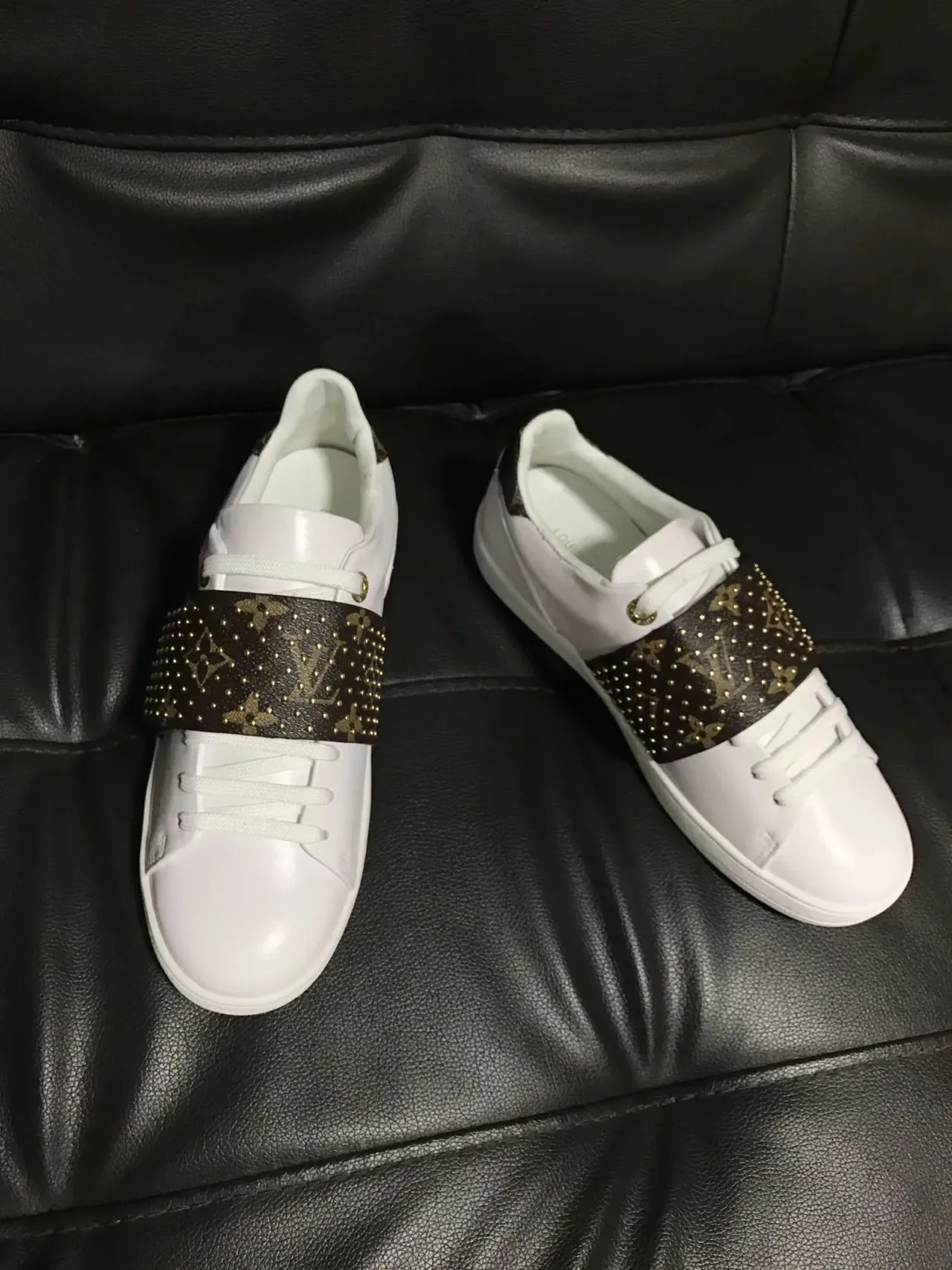 Louis Vuitton LV Trainer White Brown Leather Monogram Strap Lifestyle Sneakers 3