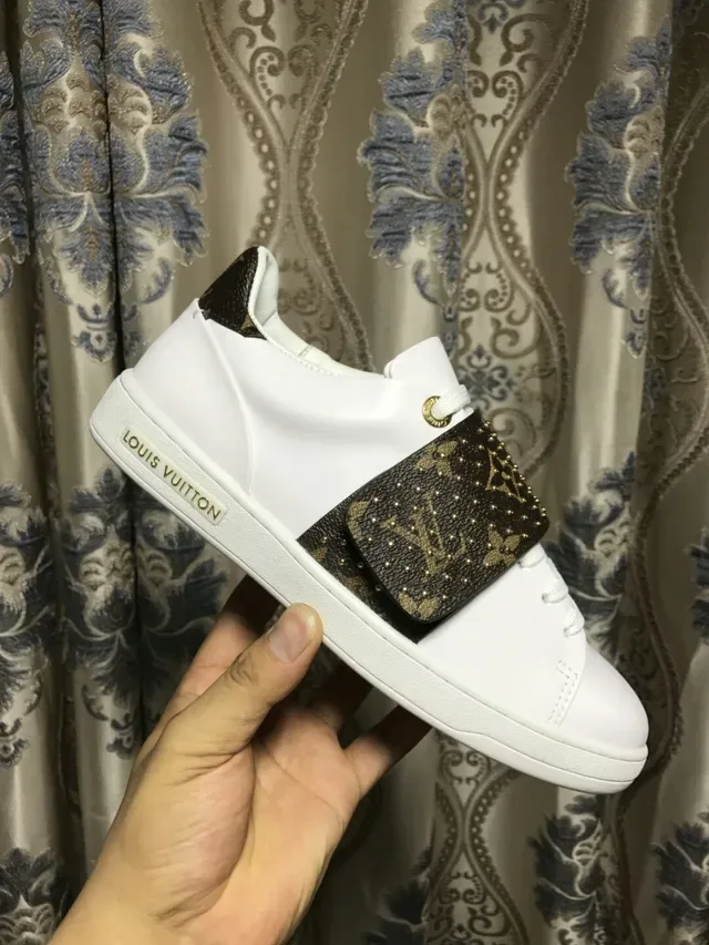Louis Vuitton LV Trainer White Brown Leather Monogram Strap Lifestyle Sneakers 4