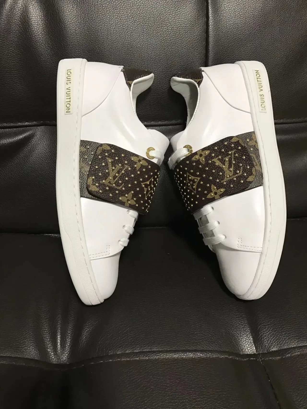 Louis Vuitton LV Trainer White Brown Leather Monogram Strap Lifestyle Sneakers 5