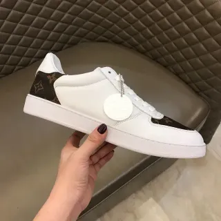Louis Vuitton LV Trainer Zapatos Lifestyle Blancos y Marrones Low-Top de Cuero y Monogram de Lona