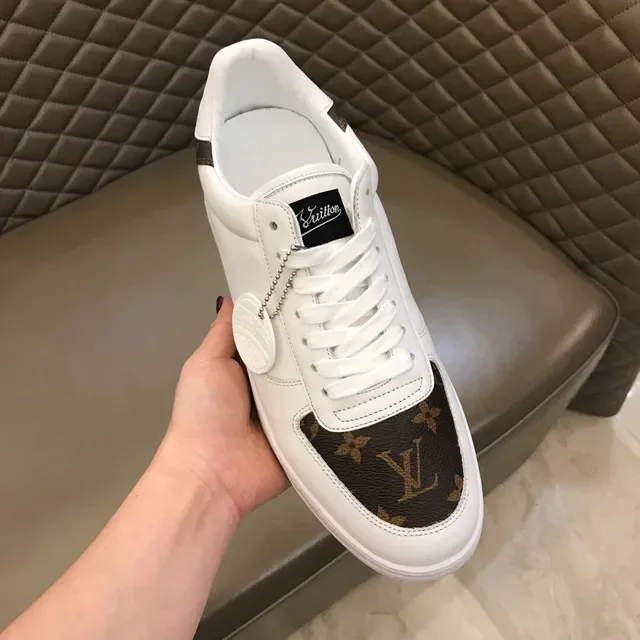 Louis Vuitton LV Trainer White Brown Low-Top Leather And Monogram Canvas Lifestyle Sneakers 5