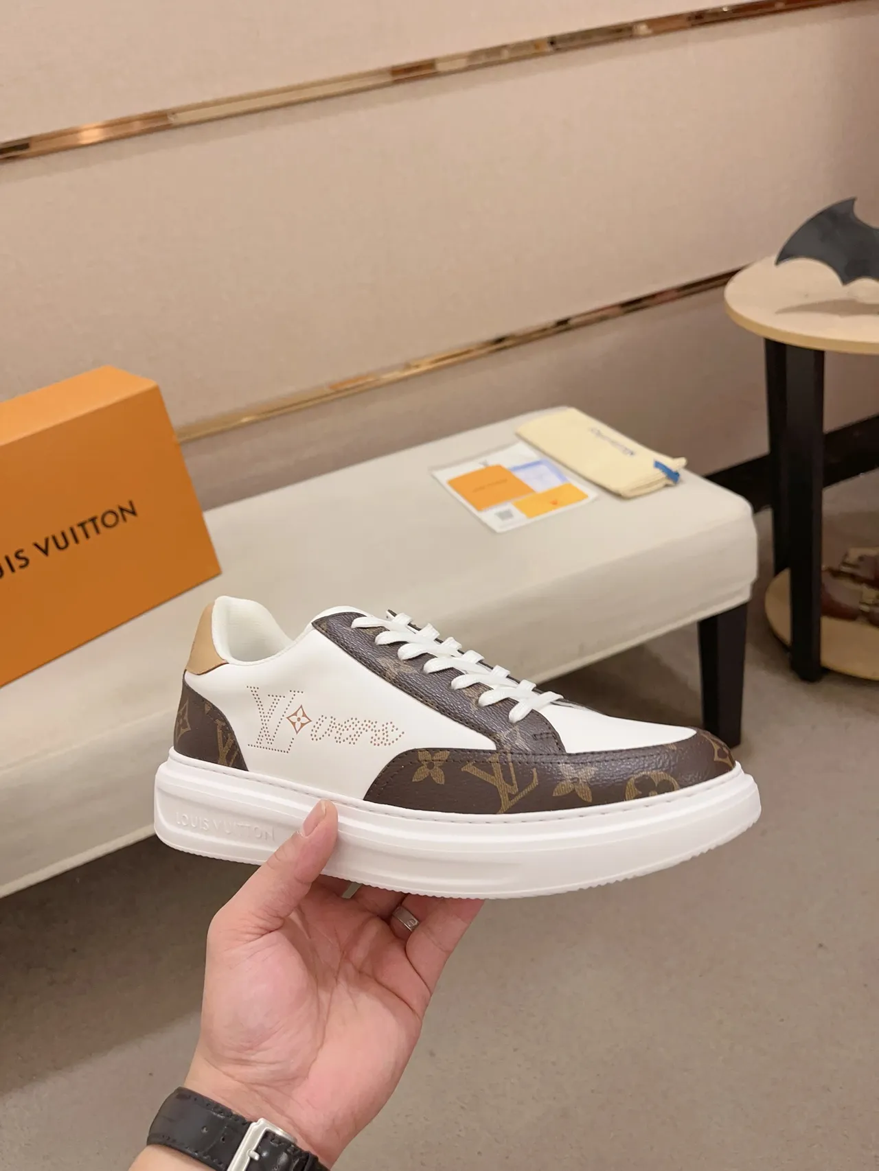 Louis Vuitton LV Trainer White Brown Low-Top Monogram Canvas Lifestyle Sneakers 4