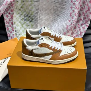 Louis Vuitton LV Trainer White Brown Low-Top Perforated Toe Lifestyle Sneakers