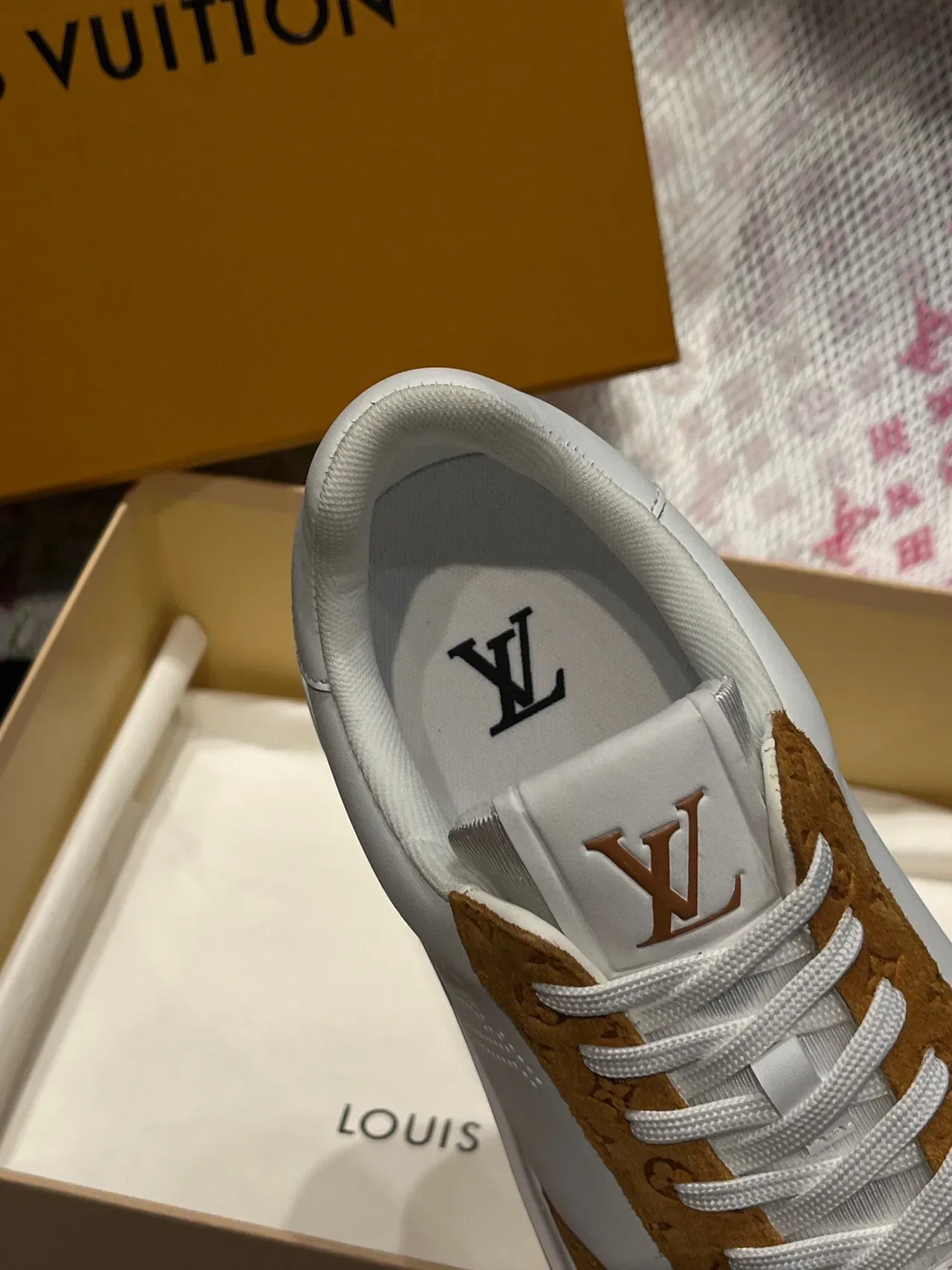 Louis Vuitton LV Trainer White Brown Perforated Logo Monogram Suede Overlay Lifestyle Sneakers 8