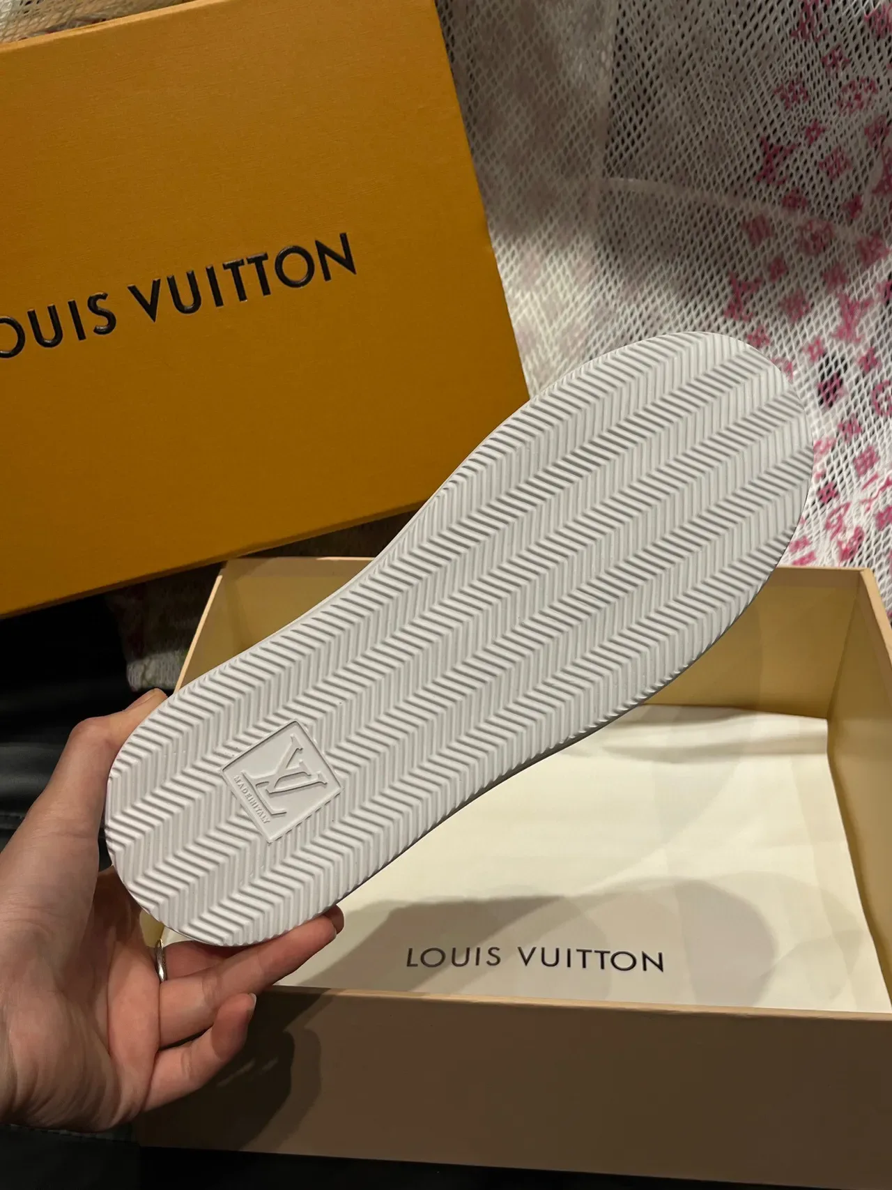 Louis Vuitton LV Trainer White Brown Perforated Logo Monogram Suede Overlay Lifestyle Sneakers 9