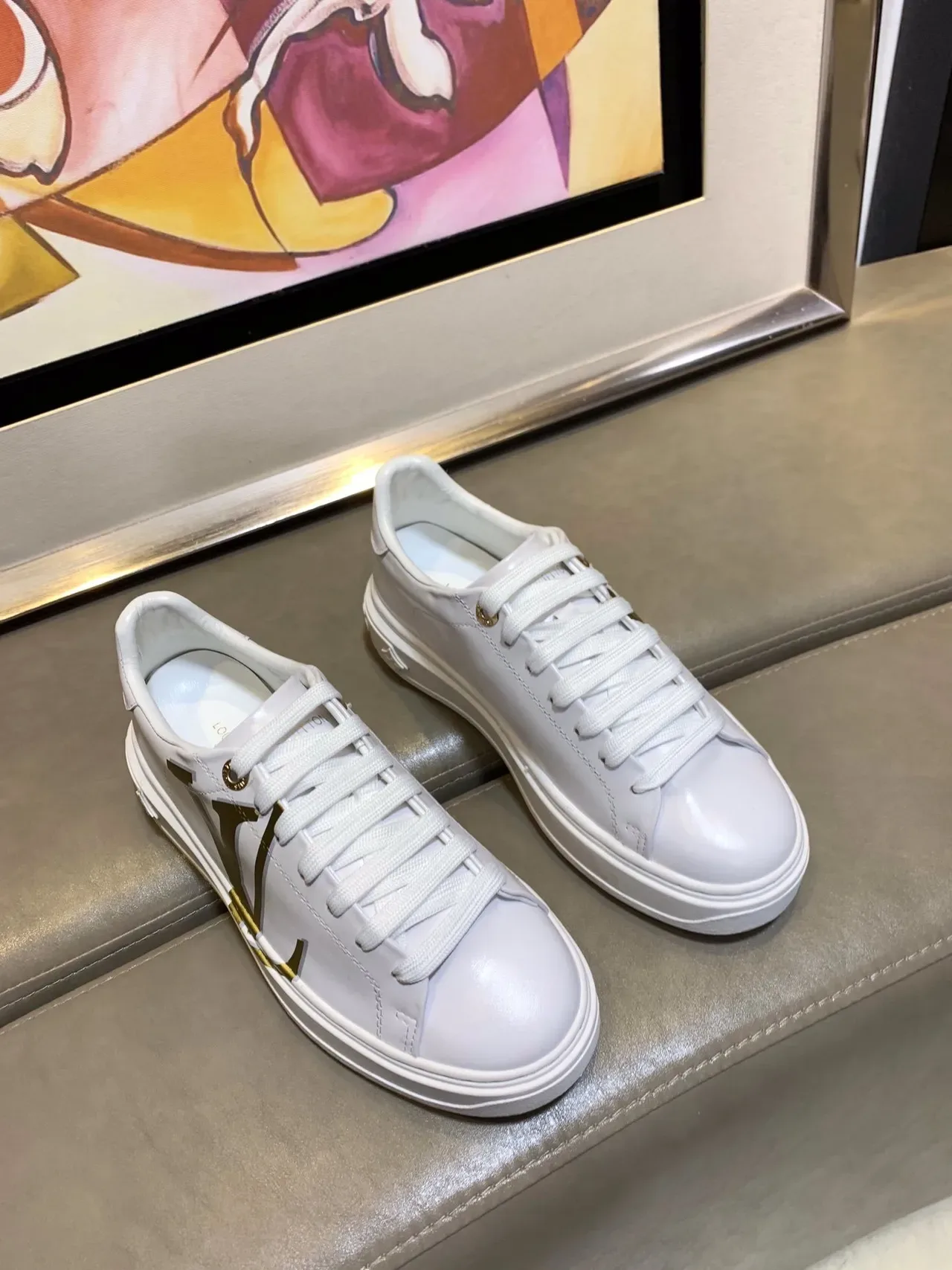 Louis Vuitton LV Trainer White Gold Monogram Lifestyle Sneakers 5