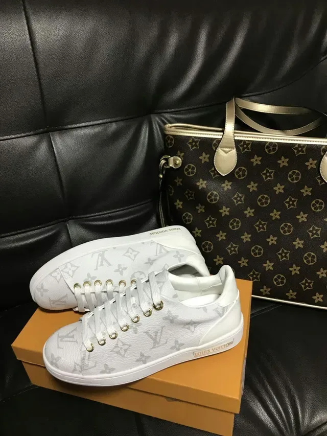 Louis Vuitton LV Trainer White Gold Monogrammed Leather Low-Top Lifestyle Sneakers 3
