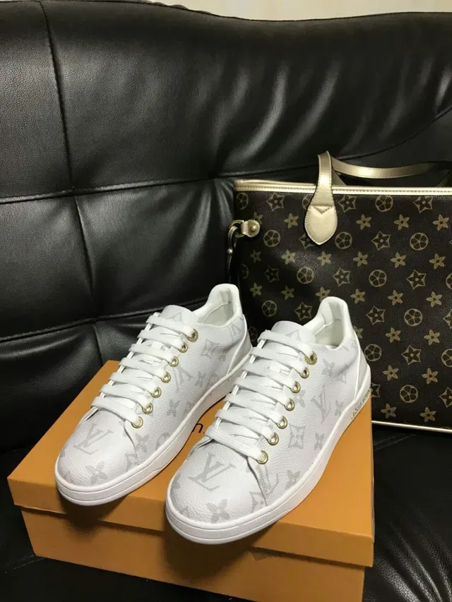 Louis Vuitton LV Trainer White Gold Monogrammed Leather Low-Top Lifestyle Sneakers 4