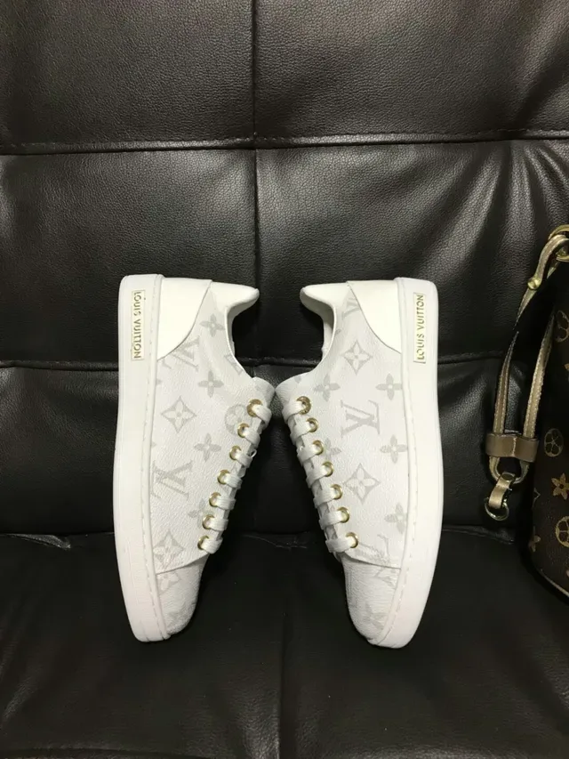 Louis Vuitton LV Trainer White Gold Monogrammed Leather Low-Top Lifestyle Sneakers 5