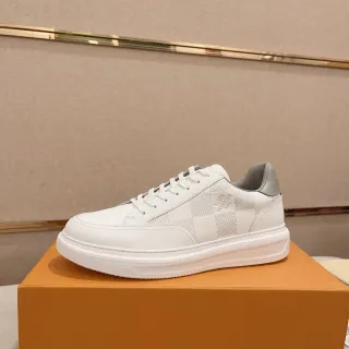 Louis Vuitton LV Trainer Blanco Gris Low-Top Suela Plataforma Zapatillas Lifestyle