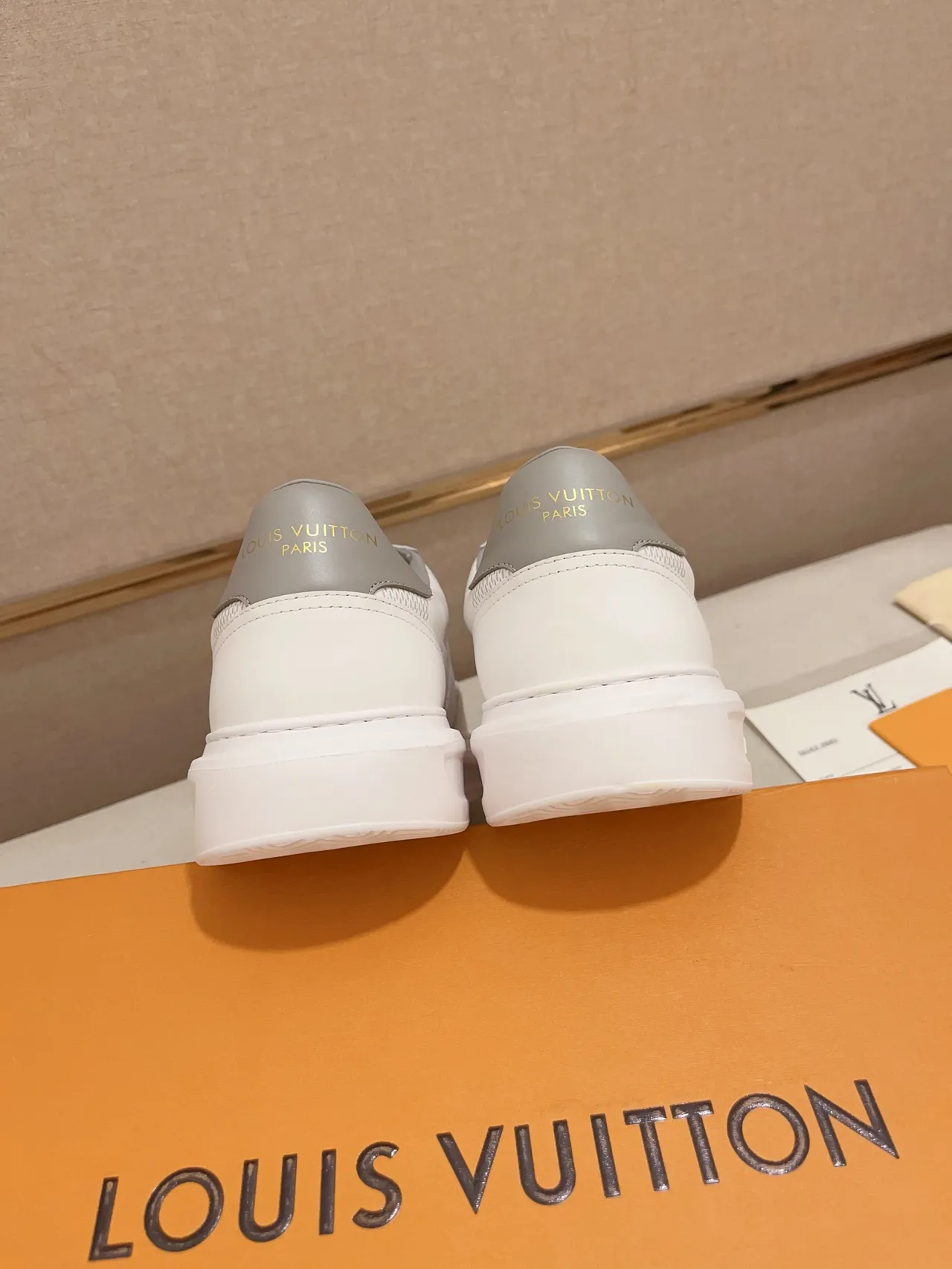 Louis Vuitton LV Trainer White Gray Low-Top Platform Sole Lifestyle Sneakers 3