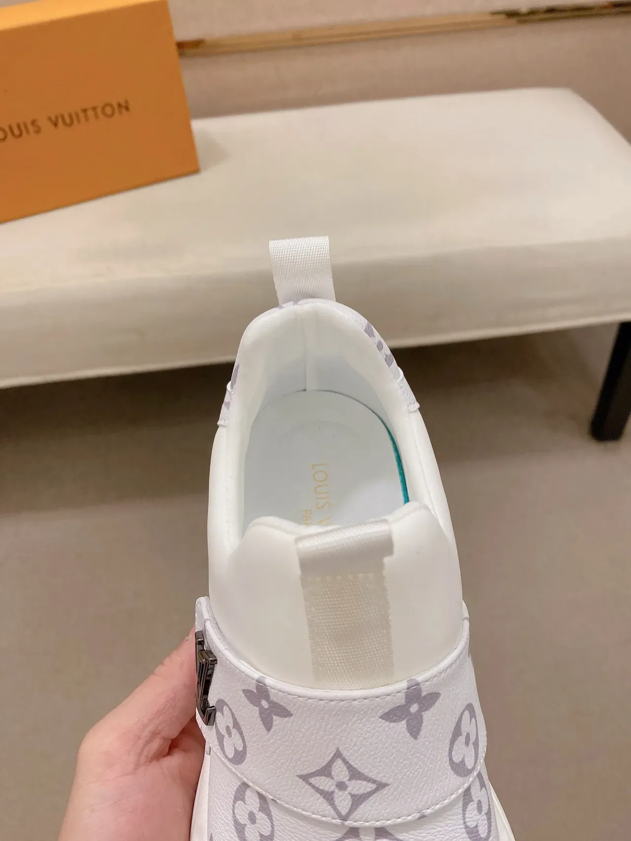 Louis Vuitton LV Trainer সাদা ধূসর Slip-On Monogram Canvas Lifestyle Sneakers 3