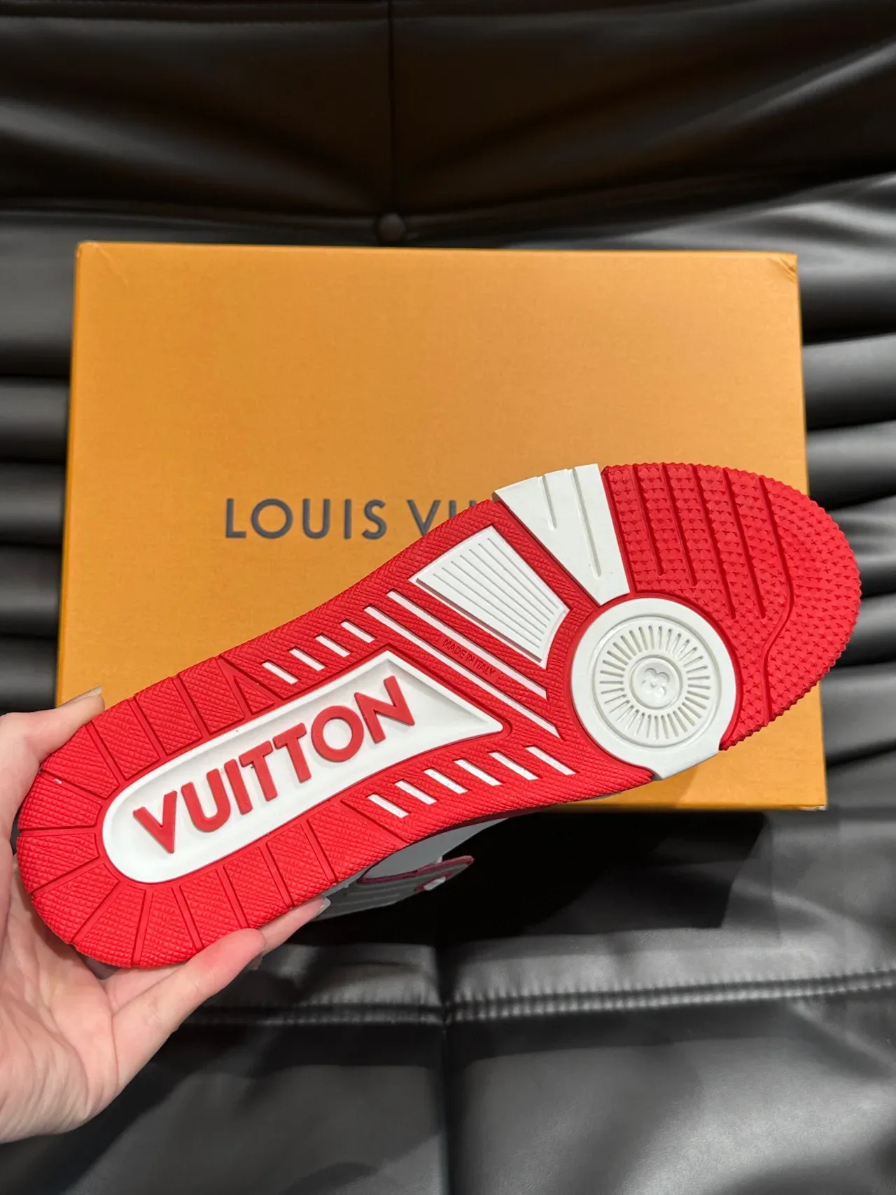 Louis Vuitton LV Trainer White Red Low-Top Monogrammed Lifestyle Sneakers 9