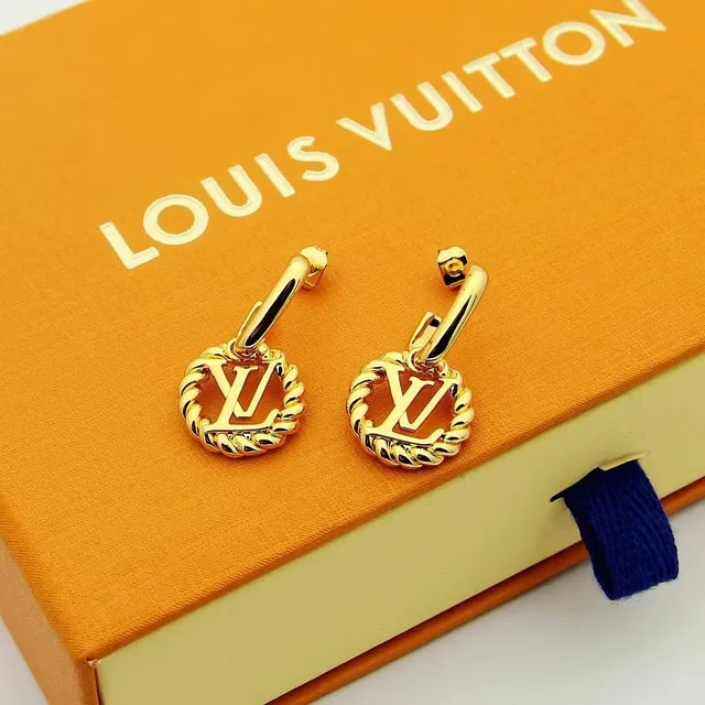 Louis Vuitton LV Twist Gold Silver Hoop Twisted Rope Border Earrings 5