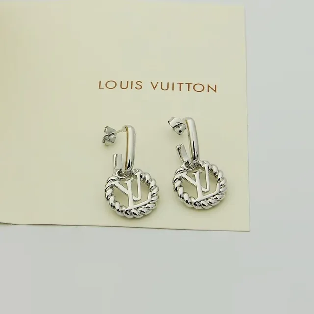 Louis Vuitton LV Twist Gold Silver Hoop Twisted Rope Border Earrings 6
