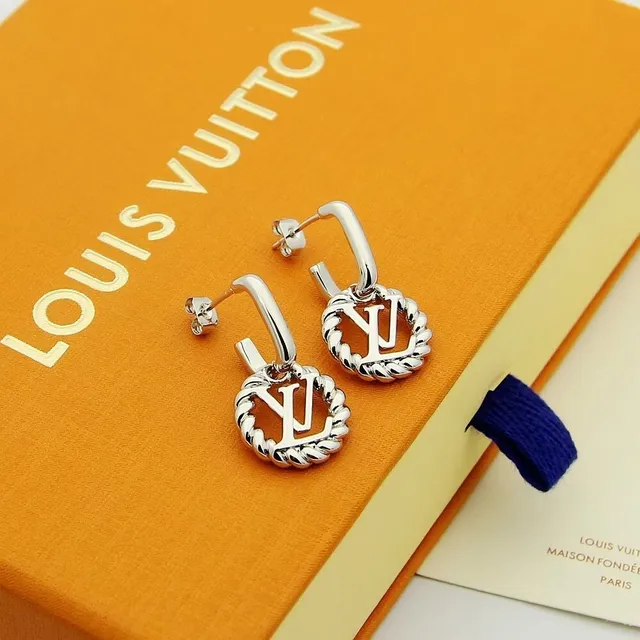 Louis Vuitton LV Twist Gold Silver Hoop Twisted Rope Border Earrings 7