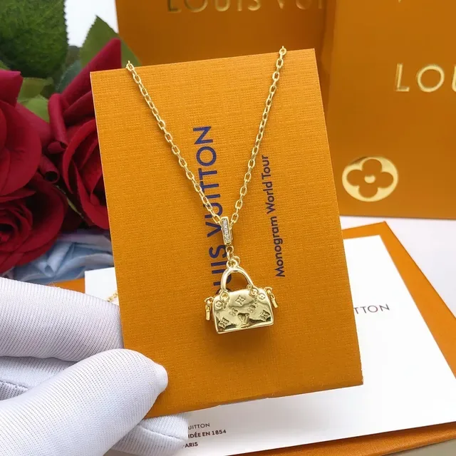 Louis Vuitton Mini Handbag Charm Gold-Tone Necklace 6