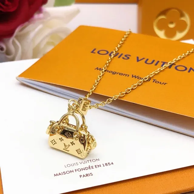 Louis Vuitton Mini Handbag Charm Gold-Tone Necklace 7