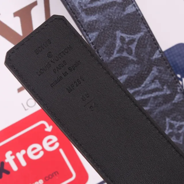 Louis Vuitton Monogram Black Gold LV Buckle Leather Belt 2