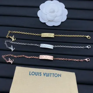 Louis Vuitton Monogram Bracelet Gold Silver Rose Gold Chain Link Bracelets