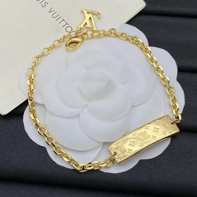 Louis Vuitton Monogram Bracelet Gold Silver Rose Gold Chain Link Bracelets 5