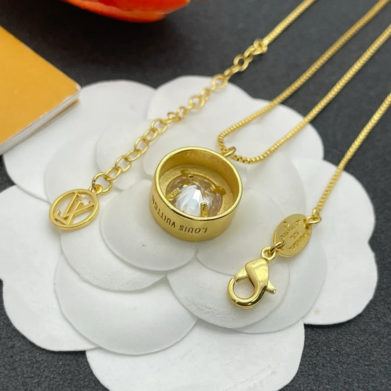 Louis Vuitton Monogram Coin Pendant Gold-Tone Necklace 6