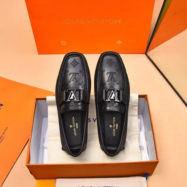 Louis Vuitton Monogram Embossed Leather Buckle Loafers 3