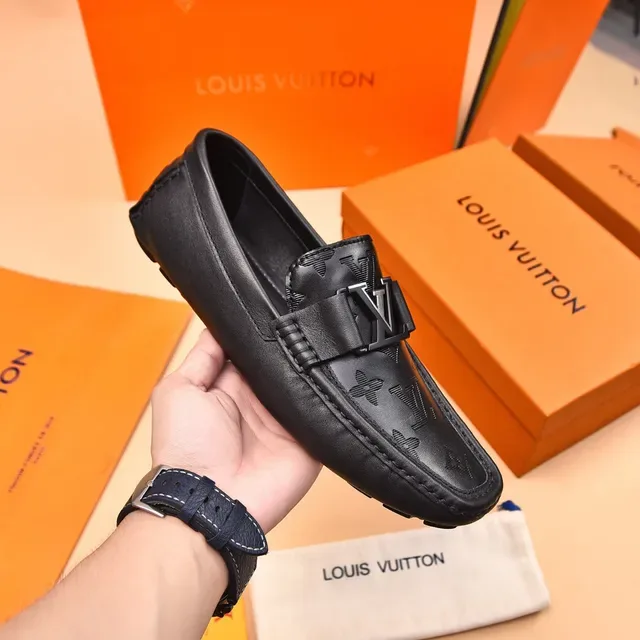 Louis Vuitton Monogram Embossed Leather Buckle Loafers 5