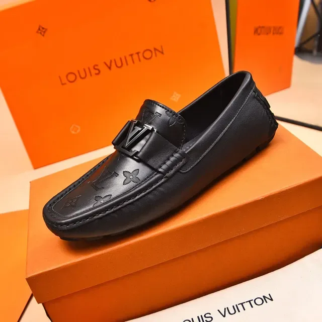 Louis Vuitton Monogram Embossed Leather Buckle Loafers 6