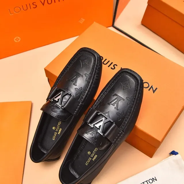 Louis Vuitton Monogram Embossed Leather Buckle Loafers 8