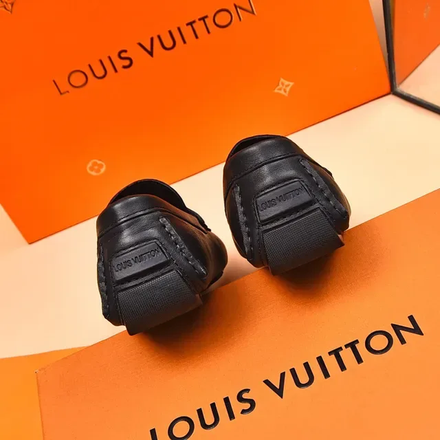 Louis Vuitton Monogram Embossed Leather Buckle Loafers 9