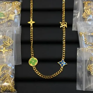 Louis Vuitton Monogram Flower and LV Star Enamel Necklace
