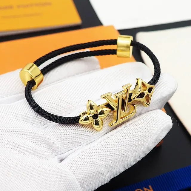 Louis Vuitton Monogram Flower Bracelet Black and Gold Bracelet 3