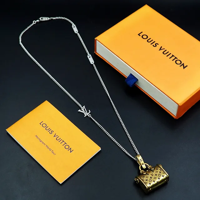 Louis Vuitton Monogram Handbag Pendant Necklace 5