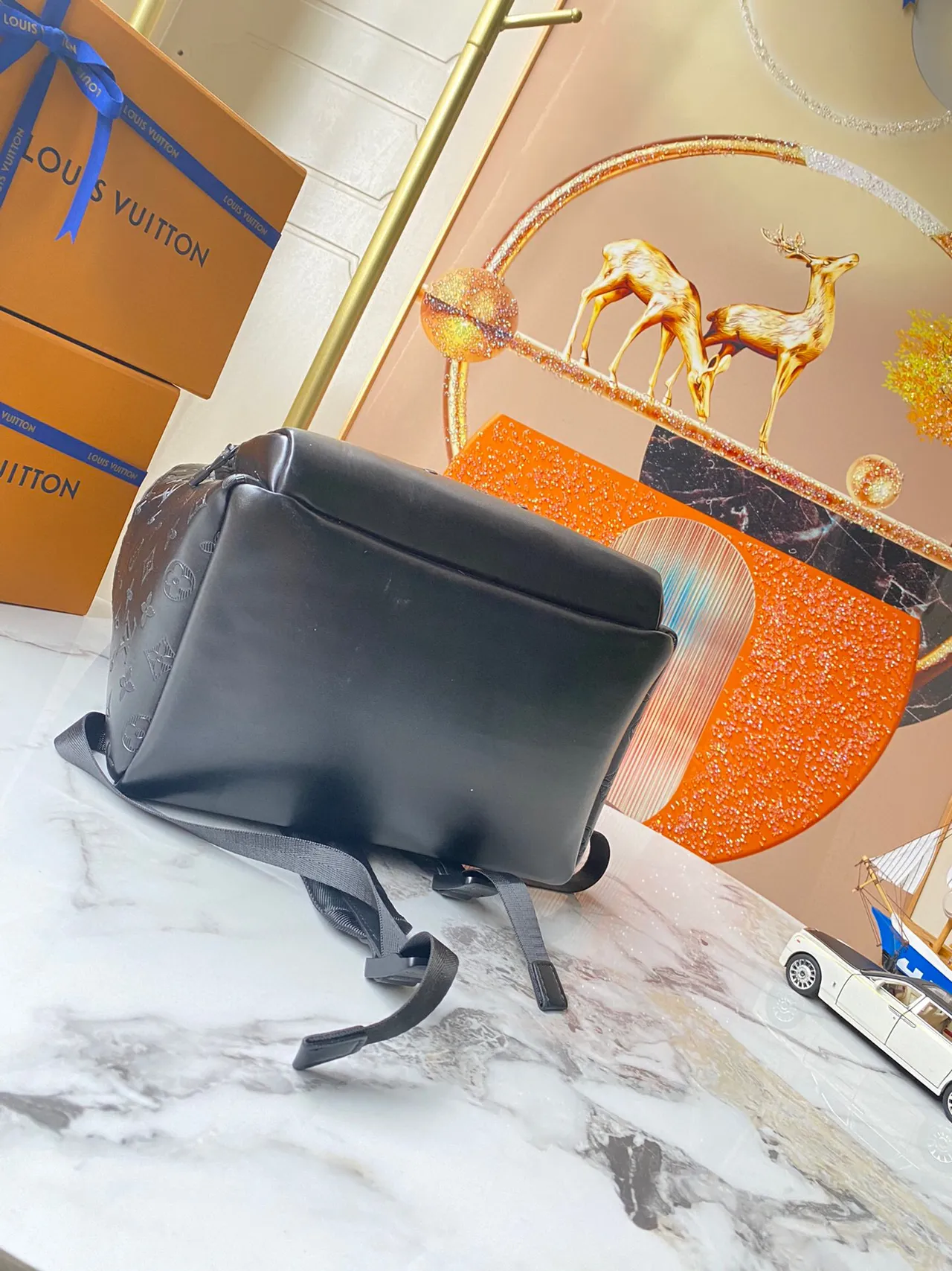 Louis Vuitton Monogram Leather Black Casual Backpack 7