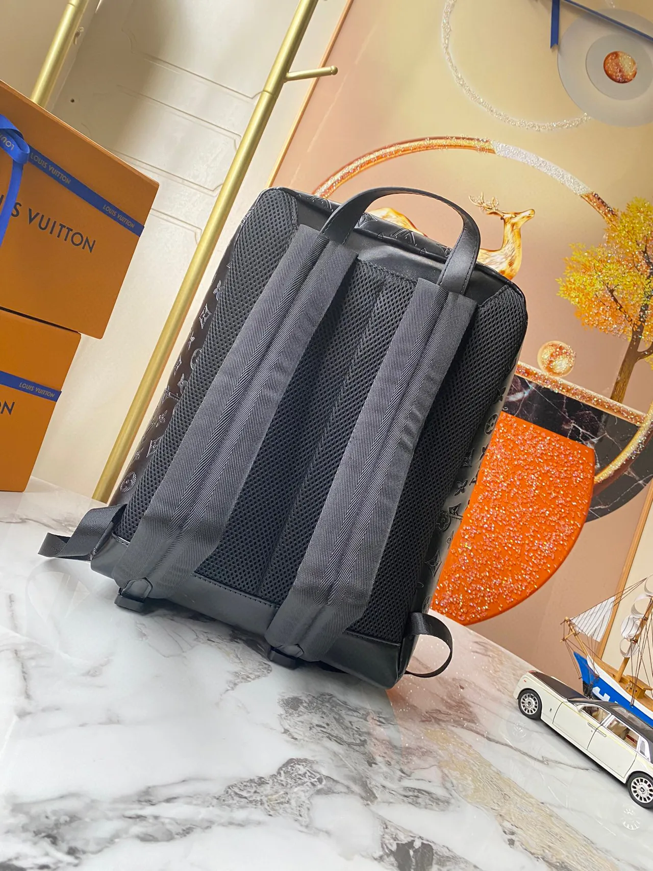 Louis Vuitton Monogram Leather Black Casual Backpack 8