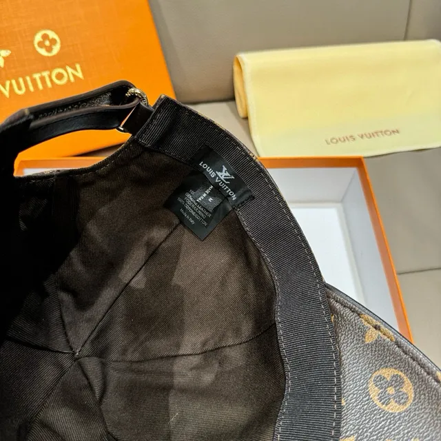 Louis Vuitton Monogram Leather-Textured Baseball Cap 3