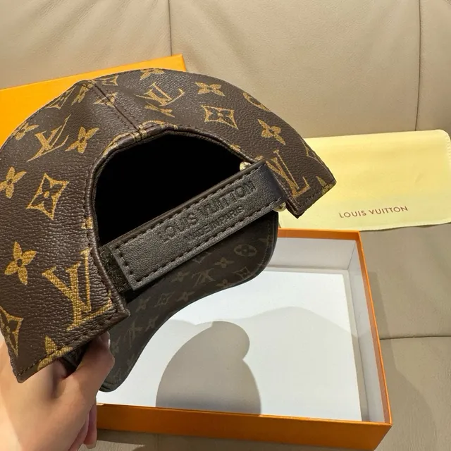 Louis Vuitton Monogram Leather-Textured Baseball Cap 4