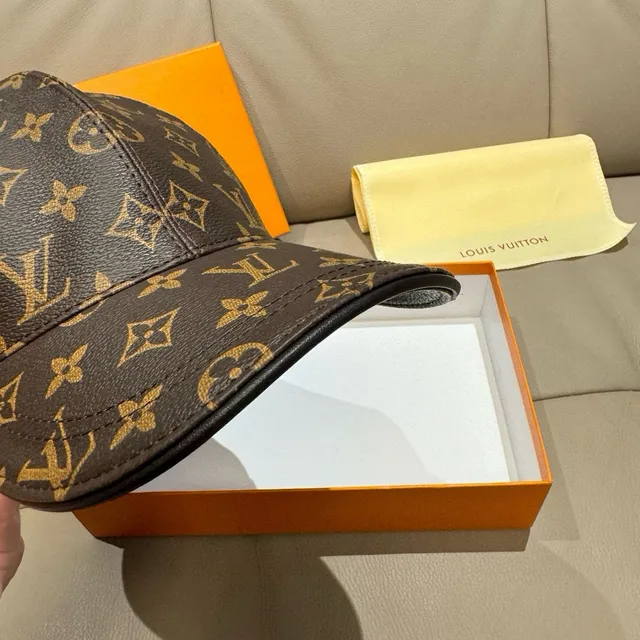 Louis Vuitton Monogram Leather-Textured Baseball Cap 5