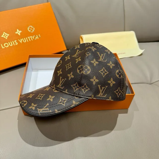 Louis Vuitton Monogram Leather-Textured Baseball Cap 8