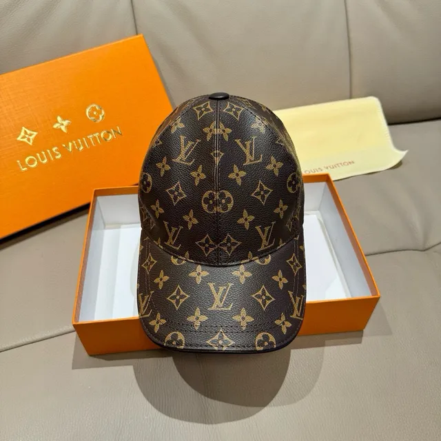 Louis Vuitton Monogram Leather-Textured Baseball Cap 9