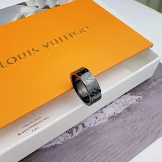 Louis Vuitton Monogram Ring Black-Coated Metal Ring