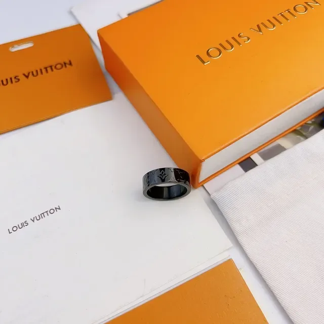 Louis Vuitton Monogram Ring Black-Coated Metal Ring 5